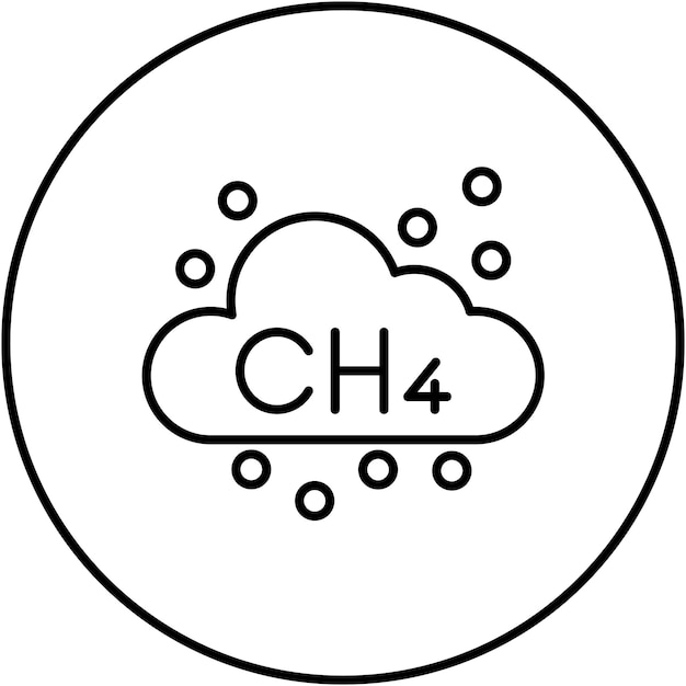 Imagen vectorial del icono del metano Puede utilizarse para la energía nuclear