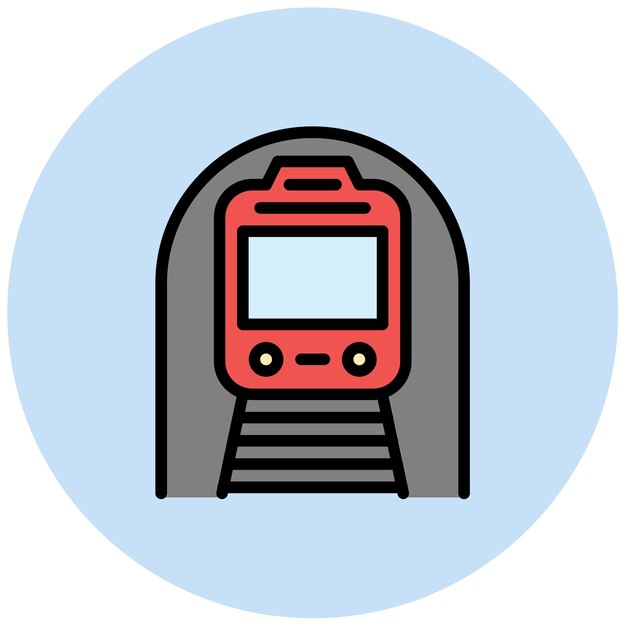 Imagen vectorial del icono del metro Se puede utilizar para el ferrocarril