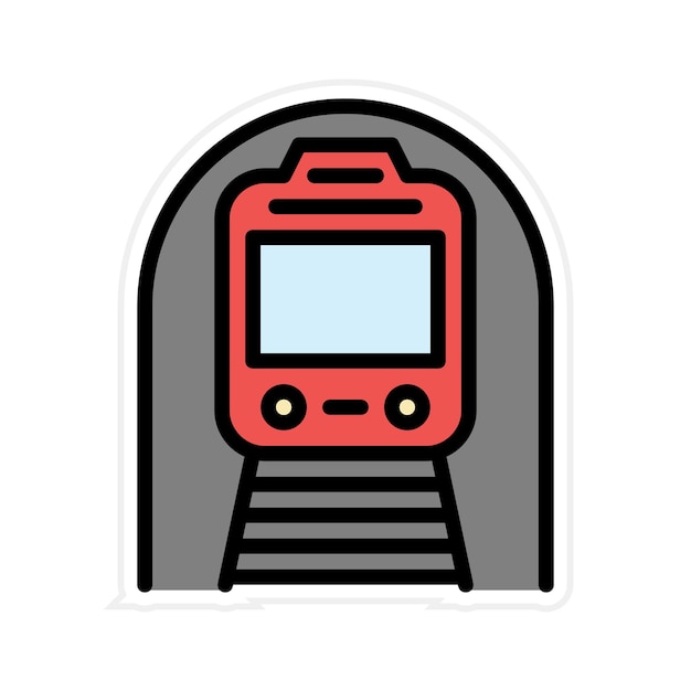 Imagen vectorial del icono del metro Se puede utilizar para el ferrocarril