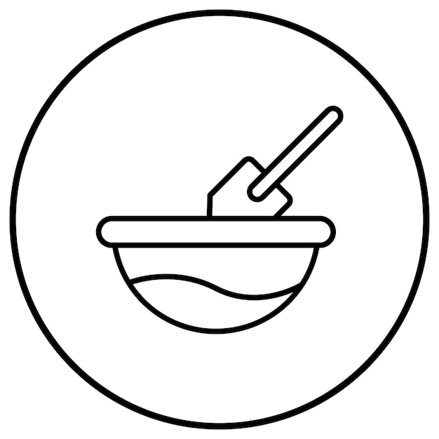 Imagen vectorial del icono de mezcla de harina Se puede usar para panadería