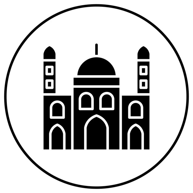 Imagen vectorial del icono de la mezquita Se puede usar para bodas
