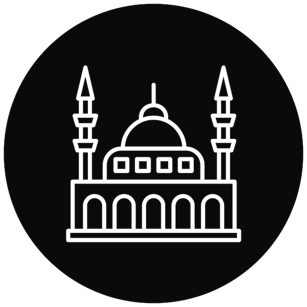 Imagen vectorial del icono de la mezquita Se puede usar para Dubai