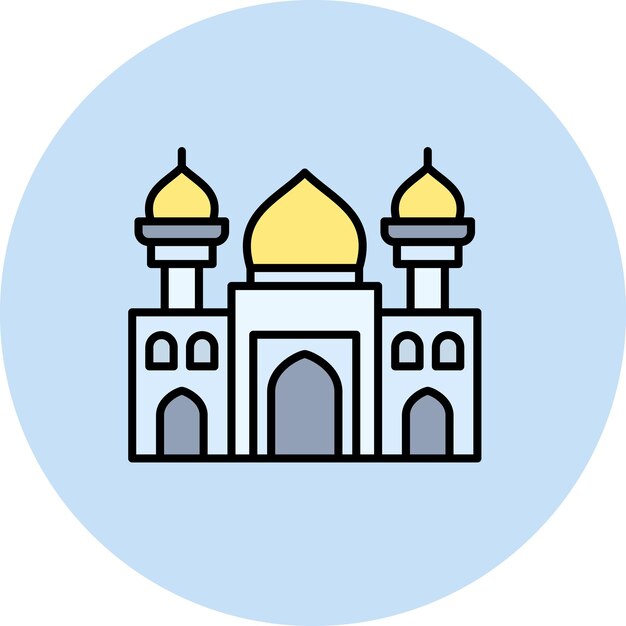 Imagen vectorial del icono de la mezquita Se puede usar para los elementos de la ciudad