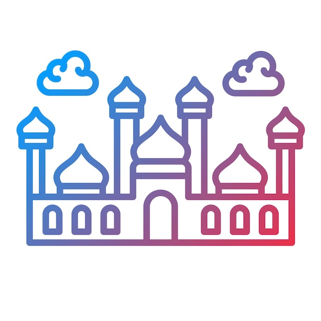 Imagen vectorial del icono de la mezquita Se puede usar para el Ramadán