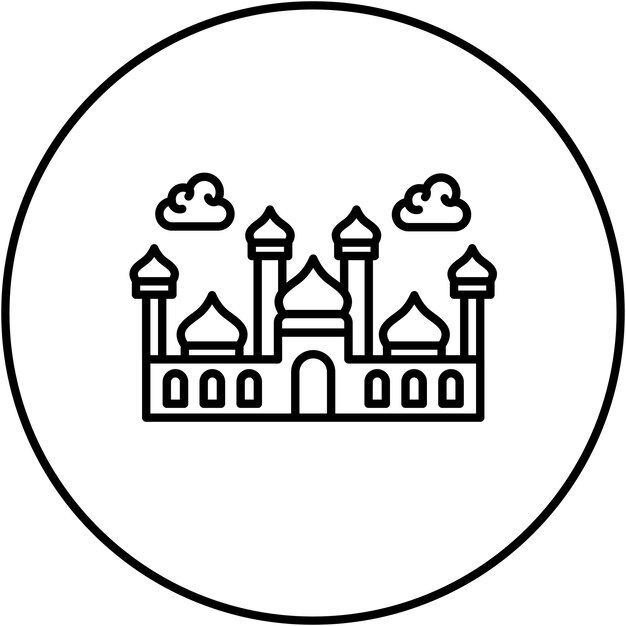Imagen vectorial del icono de la mezquita Se puede usar para el Ramadán