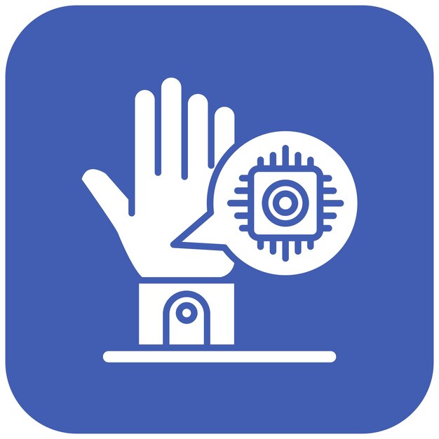 Imagen vectorial del icono del microchip del implante puede usarse para el futuro
