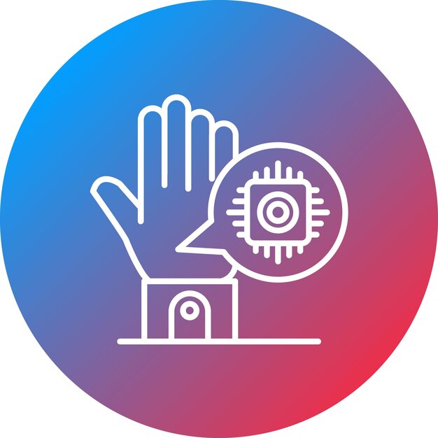 Imagen vectorial del icono del microchip del implante puede usarse para el futuro