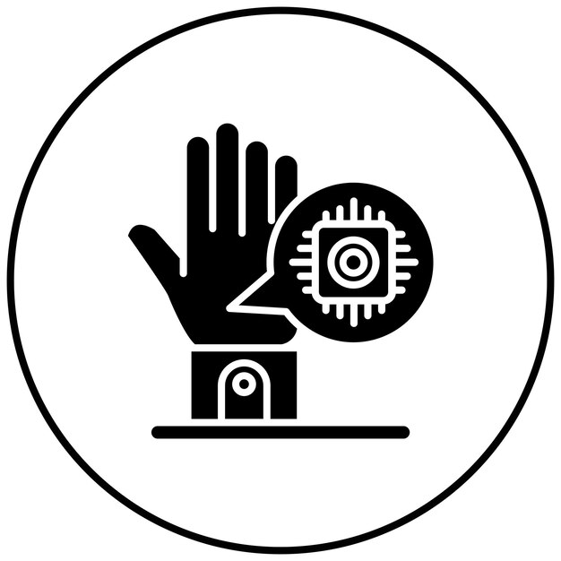Imagen vectorial del icono del microchip del implante puede usarse para el futuro