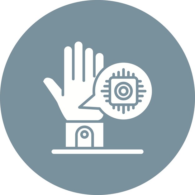 Imagen vectorial del icono del microchip del implante puede usarse para el futuro