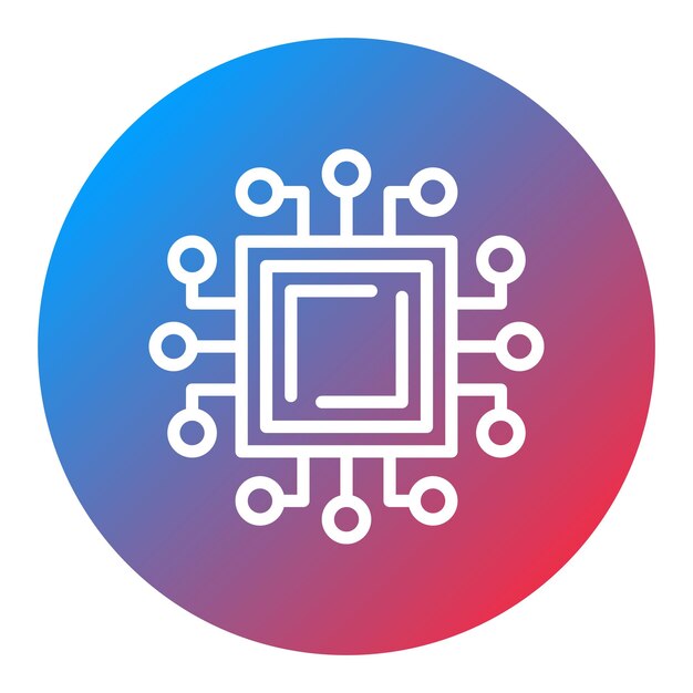 Imagen vectorial del icono del microchip Se puede utilizar para el laboratorio virtual