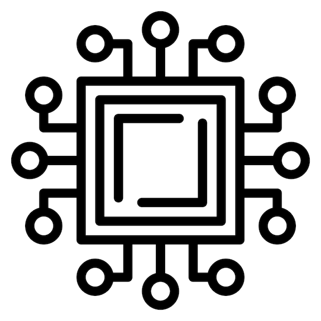 Imagen vectorial del icono del microchip Se puede utilizar para el laboratorio virtual