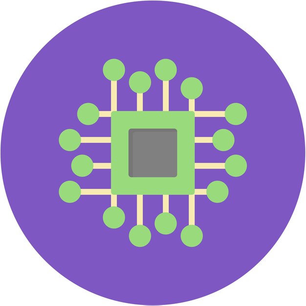 Imagen vectorial del icono del microchip Se puede utilizar para la robótica