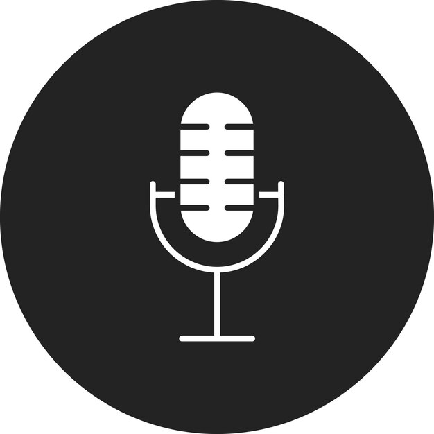Imagen vectorial del icono del micrófono Se puede utilizar para la producción de video