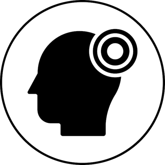 Imagen vectorial del icono de la migraña Se puede usar para el dolor corporal
