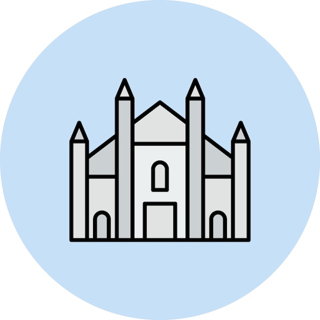 Imagen vectorial del icono de Milán Se puede usar para Landmarks