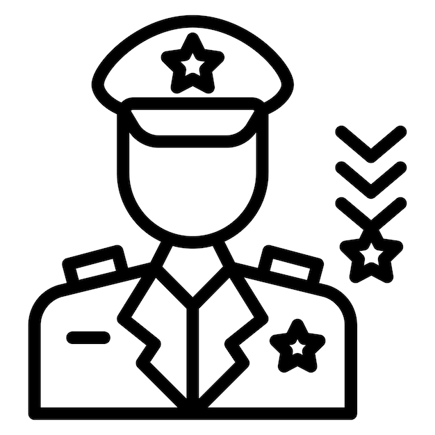 Imagen vectorial de icono militar Se puede usar para el Servicio de Emergencia