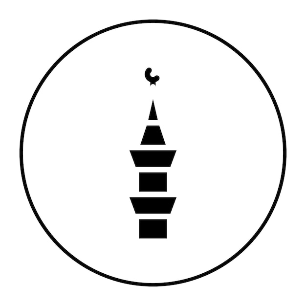 Imagen vectorial del icono del minarete Se puede usar para el Año Nuevo Islámico