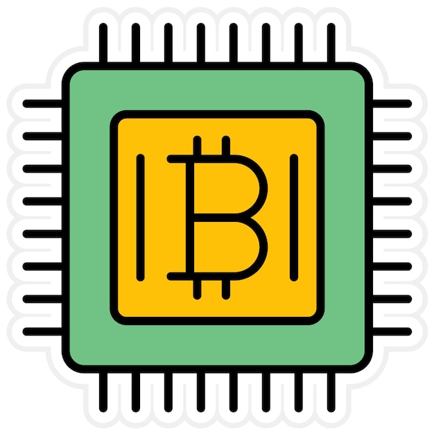 Imagen vectorial de icono de minería de CPU Se puede usar para criptomonedas