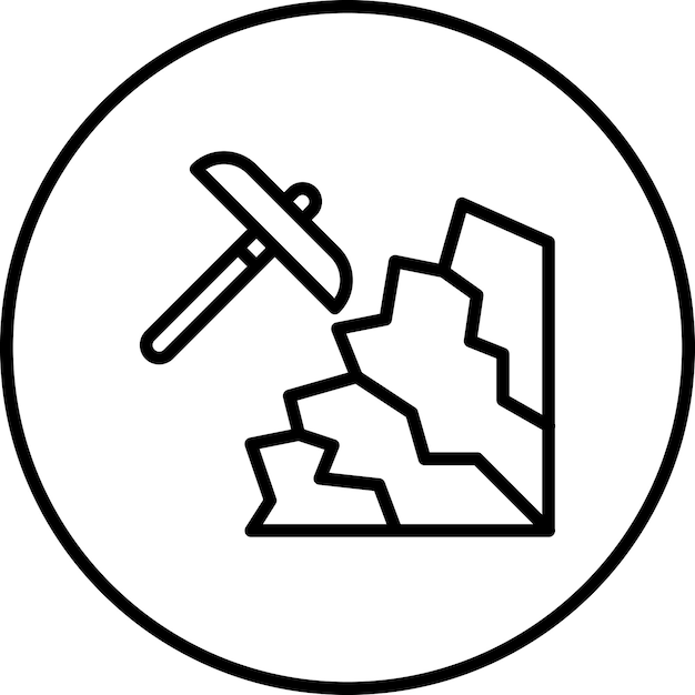La imagen vectorial del icono de minería se puede utilizar para la arqueología