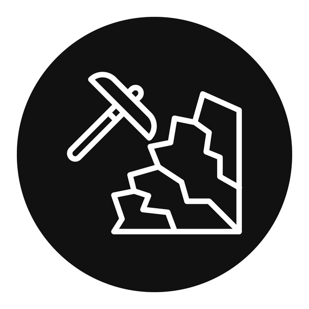 La imagen vectorial del icono de minería se puede utilizar para la arqueología