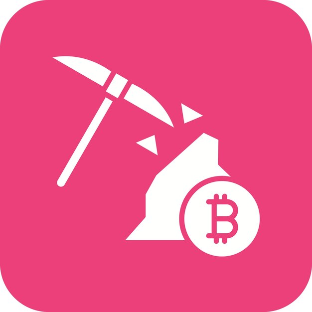 La imagen vectorial del icono de minería se puede utilizar para la criptomoneda