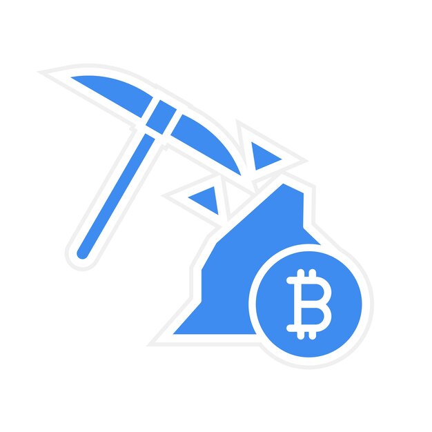 La imagen vectorial del icono de minería se puede utilizar para la criptomoneda