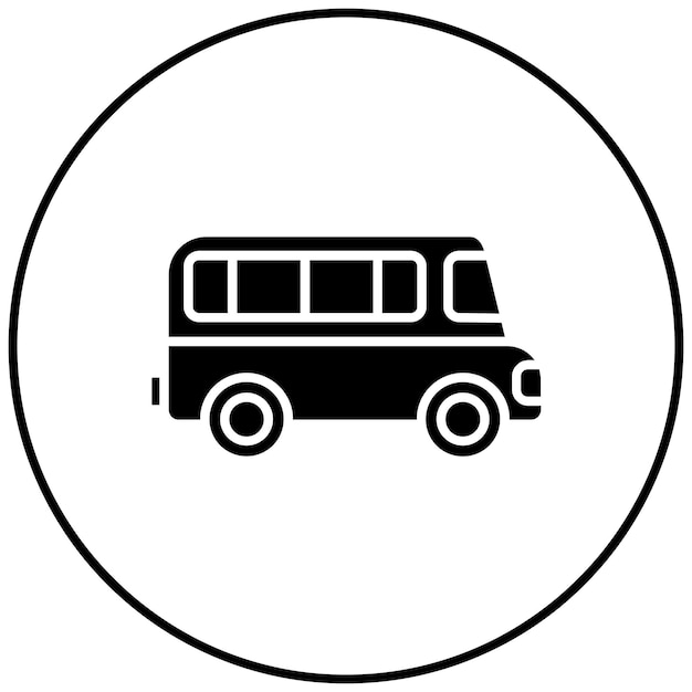 Imagen vectorial del icono de la minivan Se puede usar para el lavado de coches