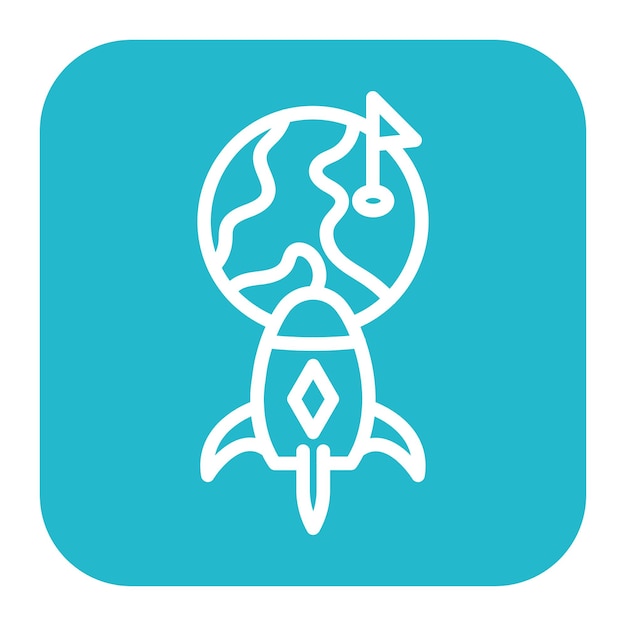 Imagen vectorial del icono de la misión espacial Se puede usar para el diseño de juegos