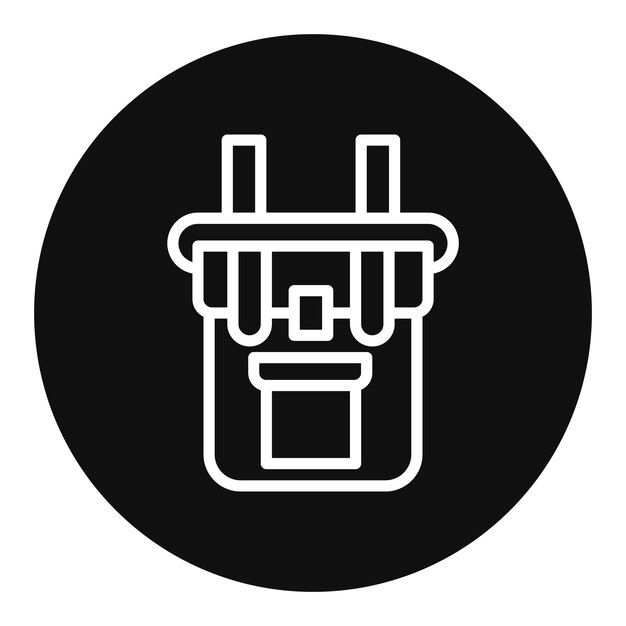 Imagen vectorial del icono de la mochila de escalada Se puede utilizar para la escalada en roca