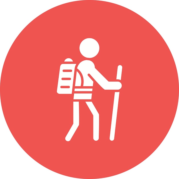 Imagen vectorial del icono del mochilero Se puede usar para viajes