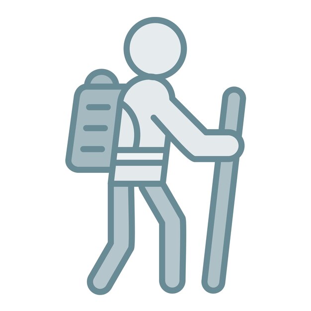 Imagen vectorial del icono del mochilero Se puede usar para viajes