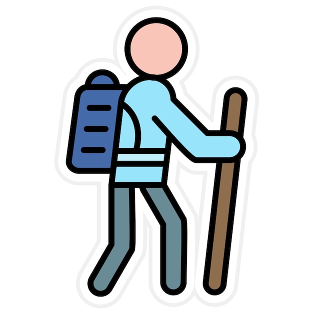 Imagen vectorial del icono del mochilero Se puede usar para viajes