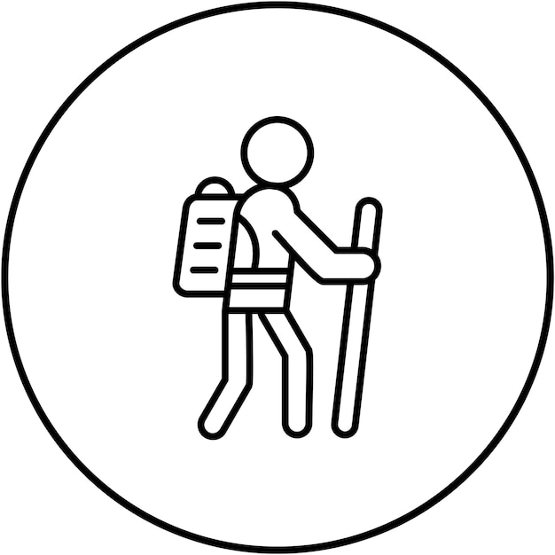 Imagen vectorial del icono del mochilero Se puede usar para viajes