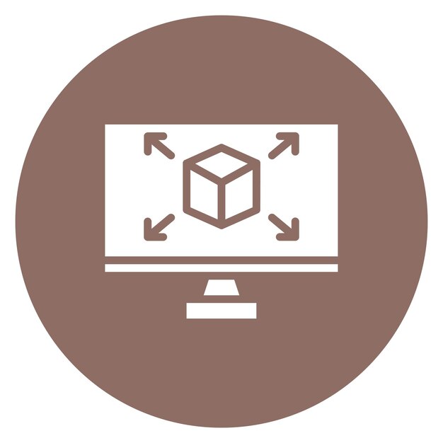 Imagen vectorial del ícono del modelo CAD Puede utilizarse para la fabricación aditiva