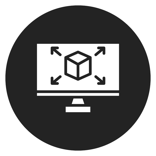 Imagen vectorial del ícono del modelo CAD Puede utilizarse para la fabricación aditiva