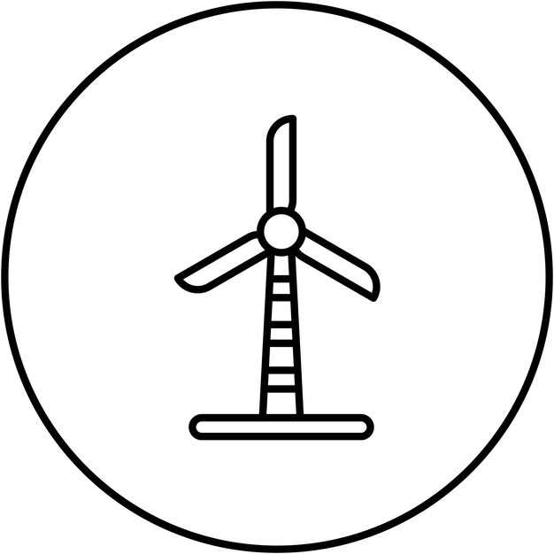 Imagen vectorial del icono del molino de viento Se puede usar para jardinería