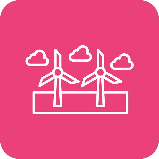Imagen vectorial del icono del molino de viento Se puede usar para paisajes