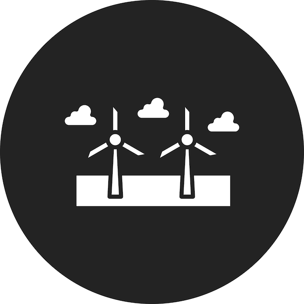 Imagen vectorial del icono del molino de viento Se puede usar para paisajes