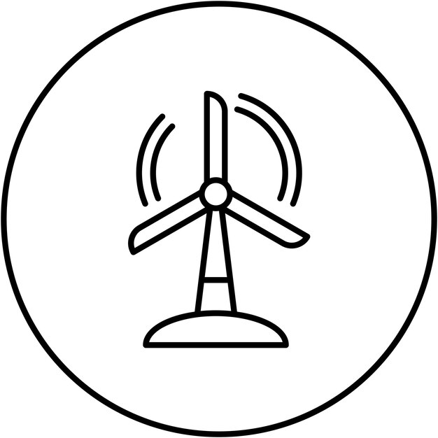 Imagen vectorial del icono del molino de viento Se puede utilizar para la agricultura y la jardinería