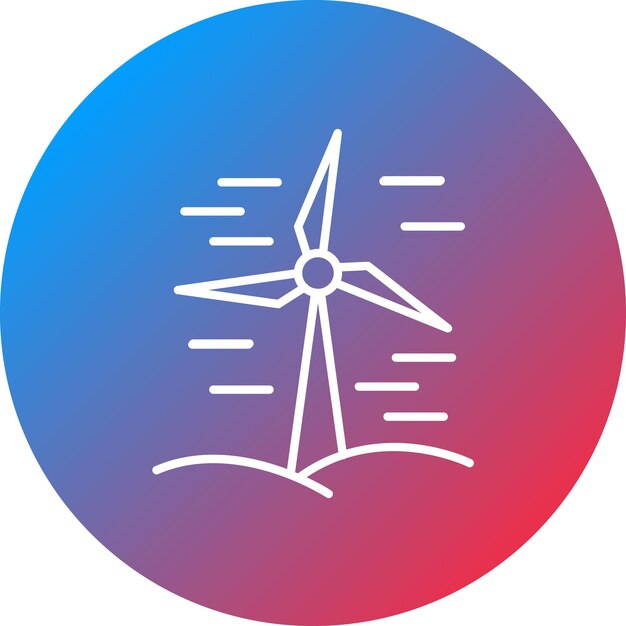 Imagen vectorial del icono de los molinos de viento Puede utilizarse para la energía nuclear