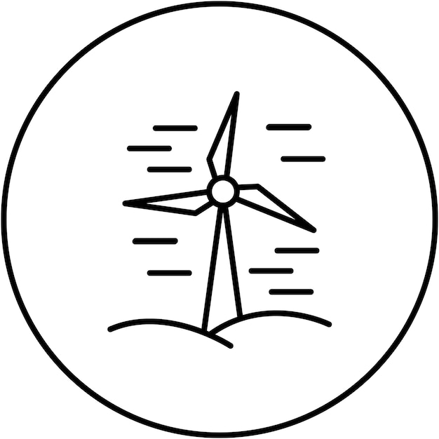 Imagen vectorial del icono de los molinos de viento Puede utilizarse para la energía nuclear