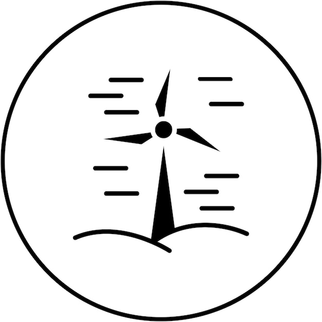 Imagen vectorial del icono de los molinos de viento Puede utilizarse para la energía nuclear