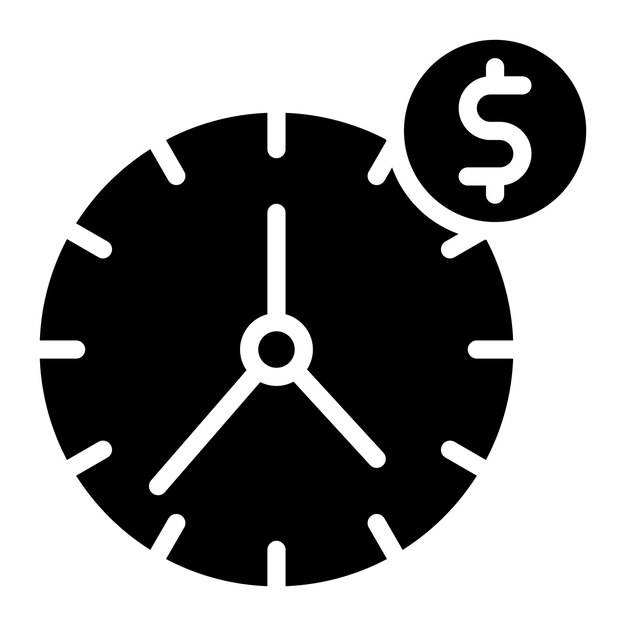 Imagen vectorial del icono de la moneda basada en el tiempo Se puede utilizar para el comercio