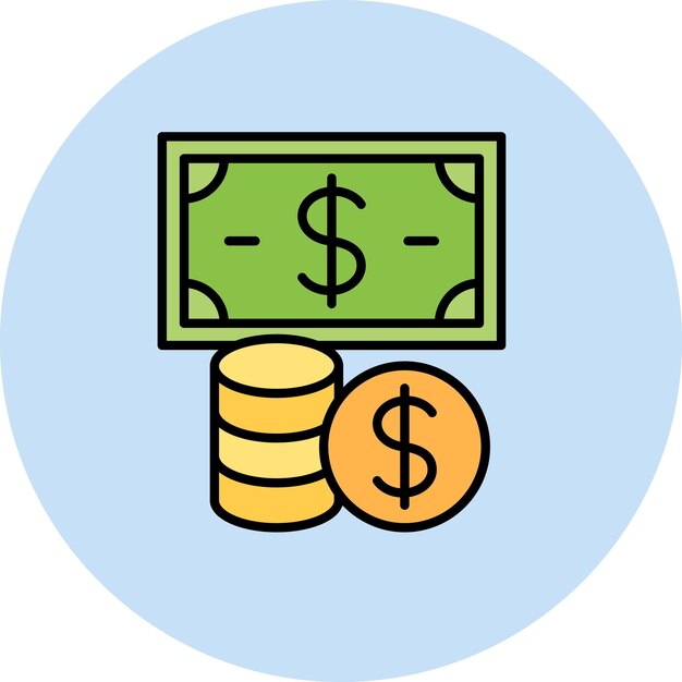Imagen vectorial del icono de la moneda del dólar Se puede utilizar para la banca y las finanzas