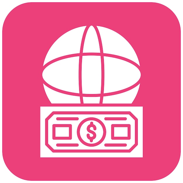 Imagen vectorial del icono de la moneda global Se puede utilizar para los servicios de dinero en línea
