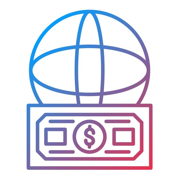 Imagen vectorial del icono de la moneda global Se puede utilizar para los servicios de dinero en línea