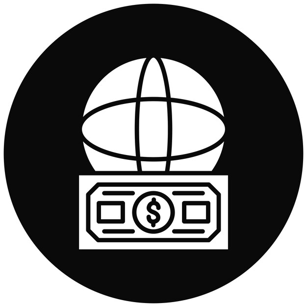 Imagen vectorial del icono de la moneda global Se puede utilizar para los servicios de dinero en línea