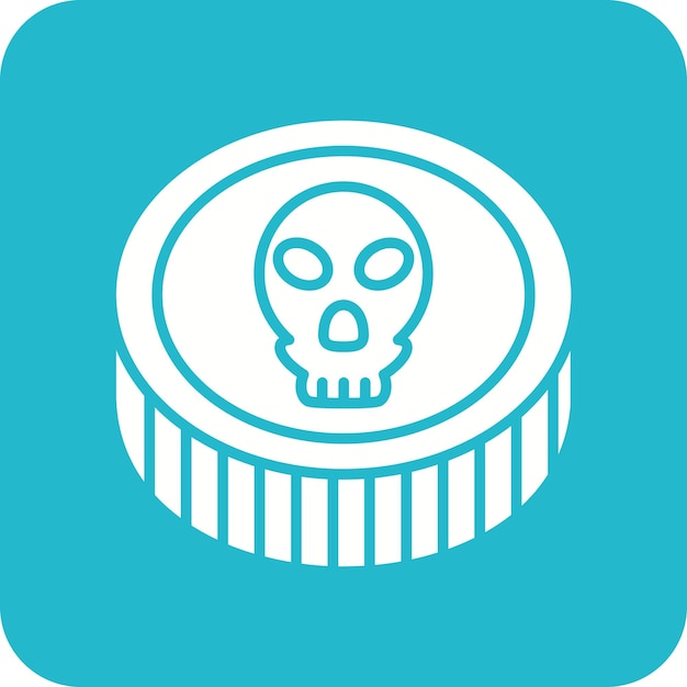 Imagen vectorial del icono de la moneda pirata Se puede usar para Pirata