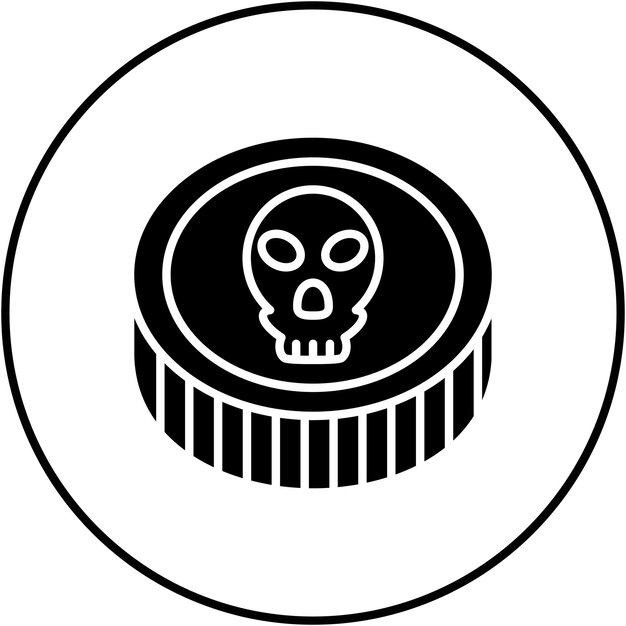 Imagen vectorial del icono de la moneda pirata Se puede usar para Pirata