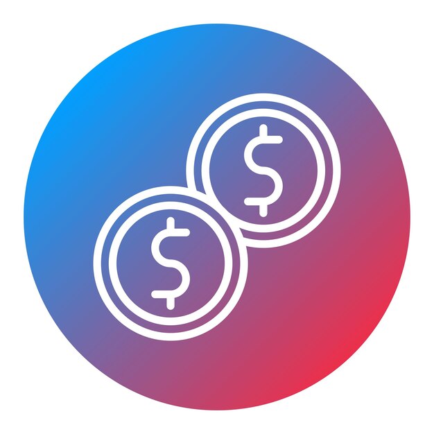 Imagen vectorial del icono de la moneda Se puede utilizar para la lavandería